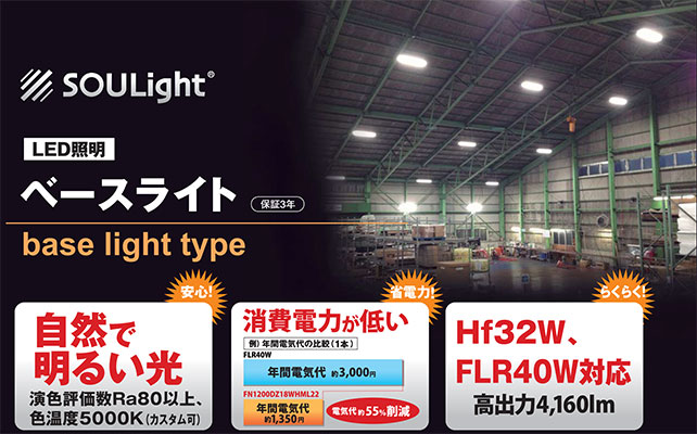 LED照明ベースライト。自然で明るい光、消費電力が低く、Hf32W、FLR40W対応